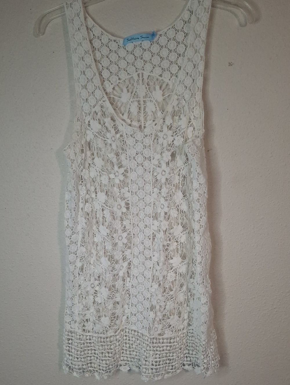 Solitaire Swim Lace Crochet Swim Coverup size medium